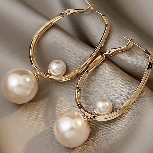 幾何圈型珍珠耳環-規格圖3