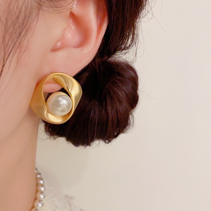 霧光珍珠耳環（金色/銀色）-細節圖2