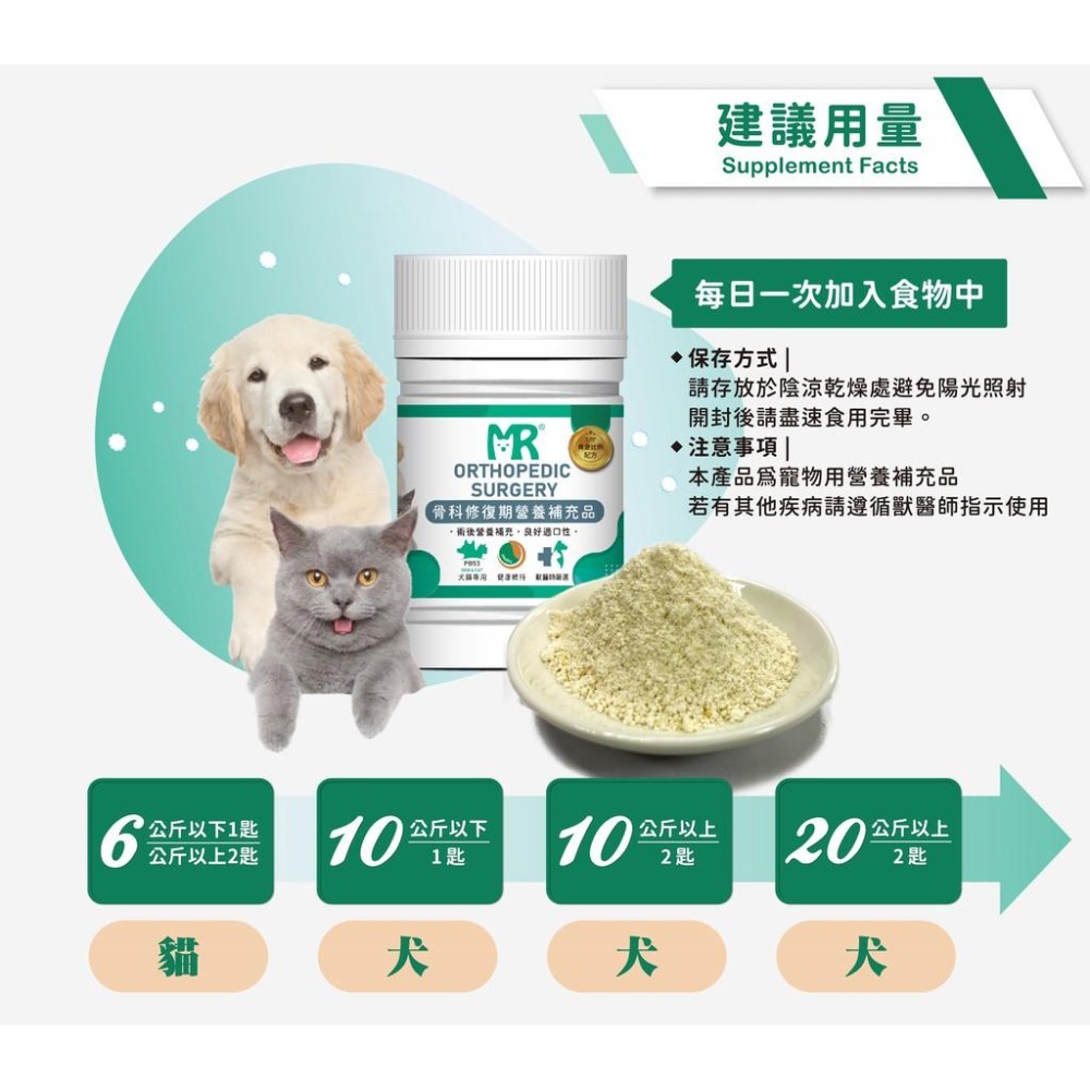 瑪莉洋-犬貓用骨科修復期營養補充品 100g 獸醫師強力推薦 寵物骨科日常保養-細節圖5