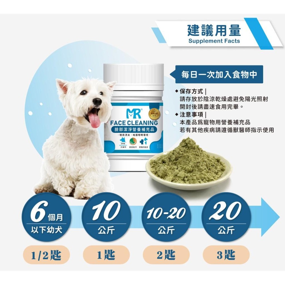 瑪莉洋-犬用臉部潔淨營養補充品 85g 獸醫師強力推薦 犬臉部 犬淚液 日常保養-細節圖4