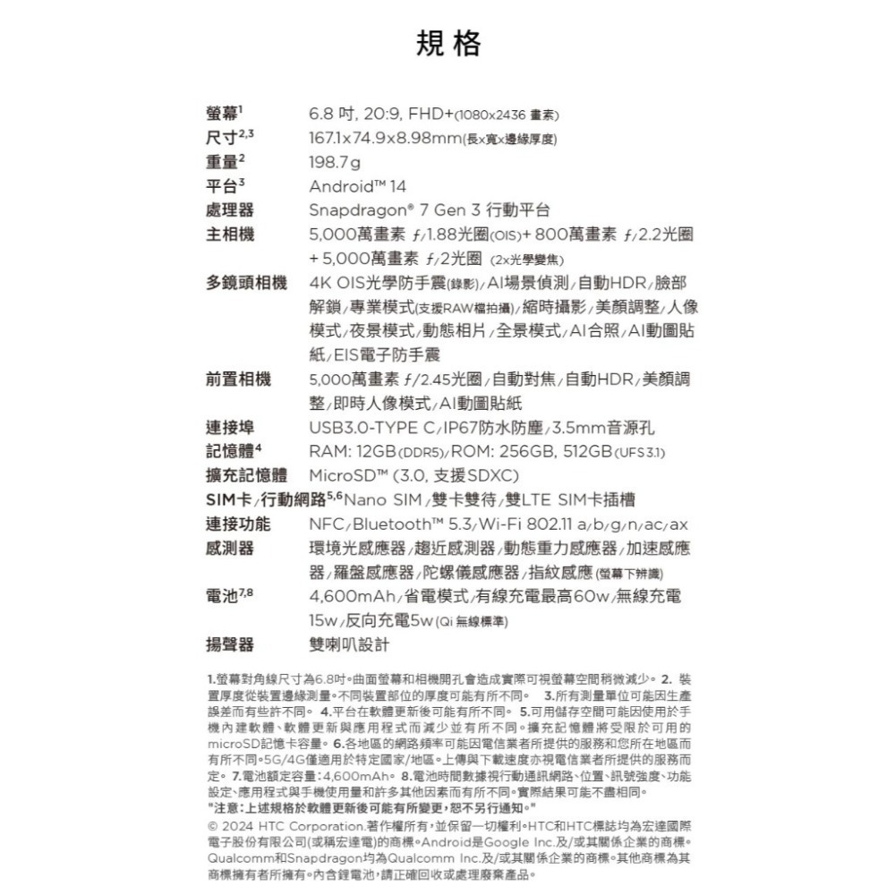 HTC U24 Pro 12G/256G 台灣原廠公司貨-細節圖8