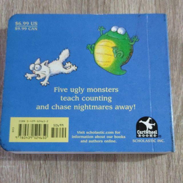 英文硬頁故事書(Five Ugly Monster)-細節圖2
