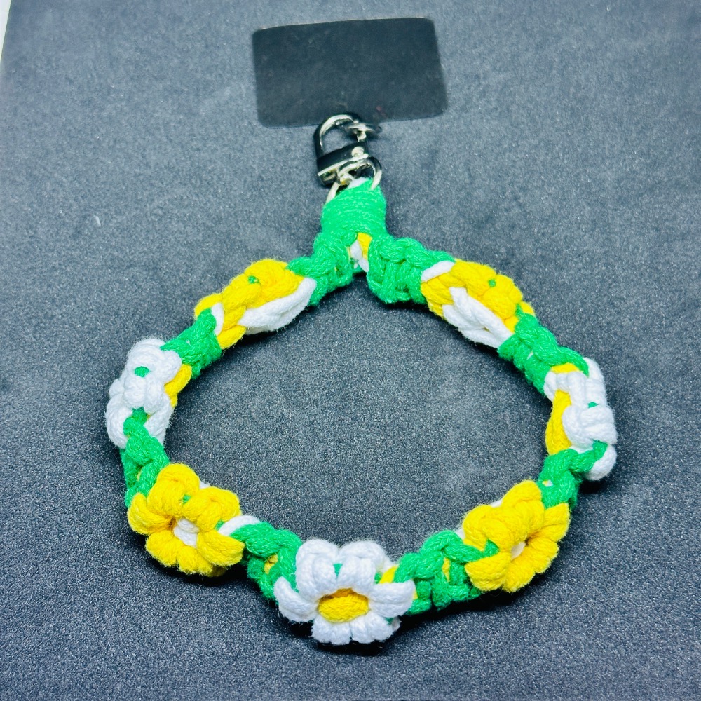 🧶手工編織🧣手腕掛繩 手機掛繩 編織拼色掛繩-細節圖2