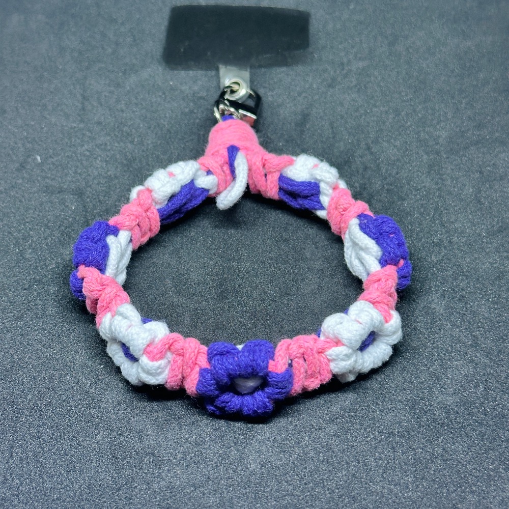 🧶手工編織🧣手腕掛繩 手機掛繩 編織拼色掛繩-細節圖2