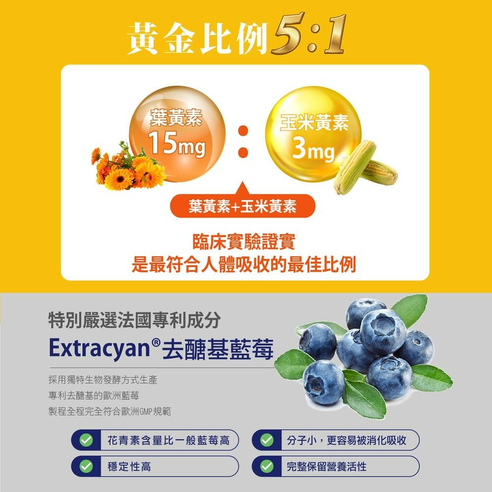 【Bioline 星譜生技】Go晶明_特添去醣基歐洲藍莓6盒(30錠/盒)〔OMEGA3.KEMIN葉黃素.玉米黃素〕-細節圖5