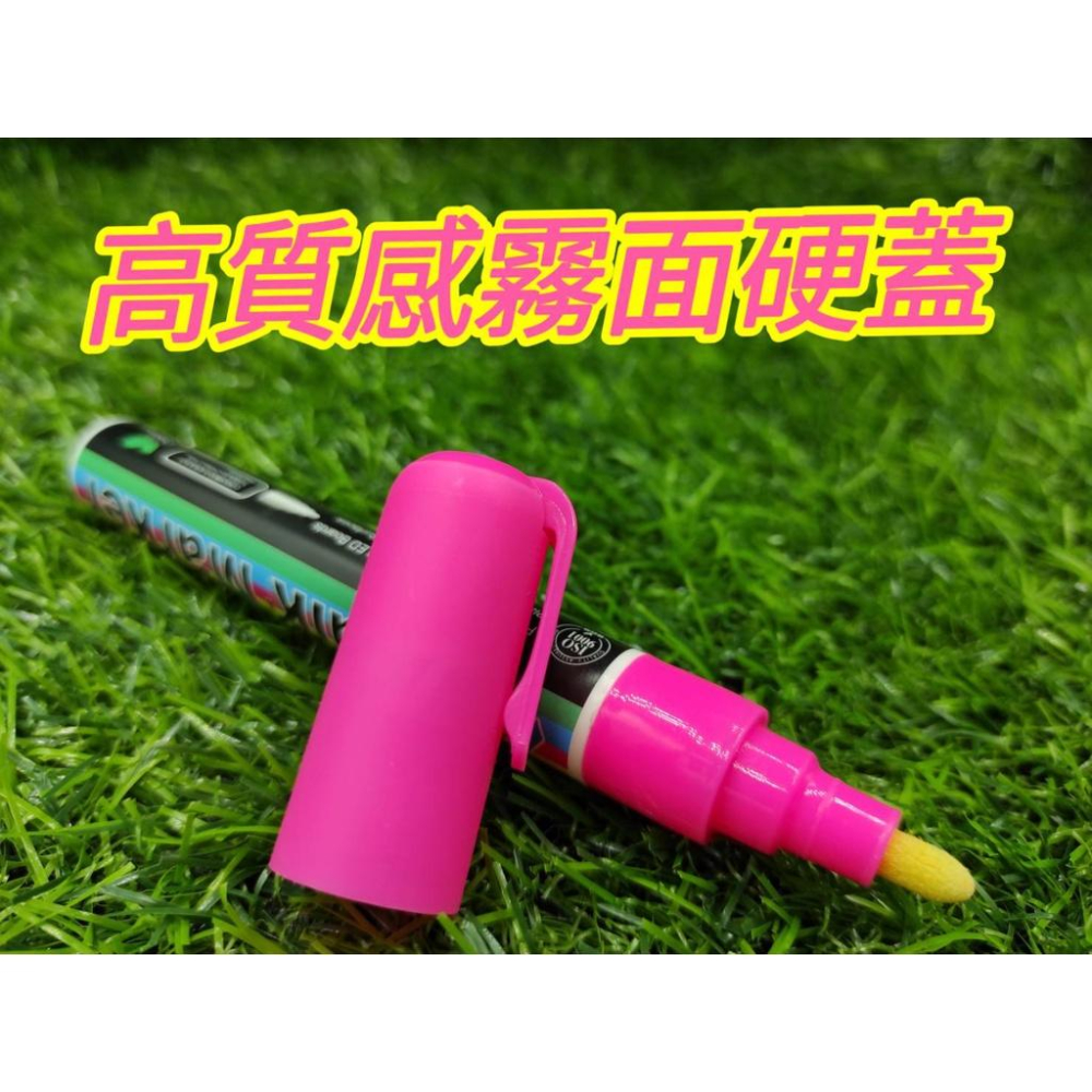 娃娃機 雙頭兩用(圓頭+斜頭) 螢光8色玻璃筆 擦擦筆 LED螢光版專用 可擦拭白板筆【I38】-細節圖4