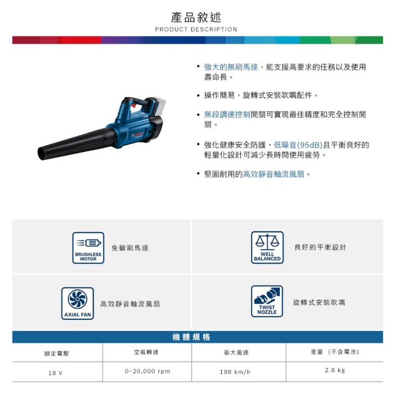 胖達人五金 德國 BOSCH 博世 BITURBO GBL 18V-750 雙渦輪 免碳刷 鼓風機 GBL18V-750-細節圖4