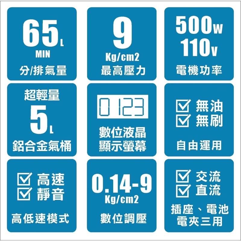 胖達人五金 附轉接座 5L 風霸 牧田 得偉 美沃奇 充電 插電 無油 12V 24V 車用 18v 鋰電 無線 空壓機-細節圖2
