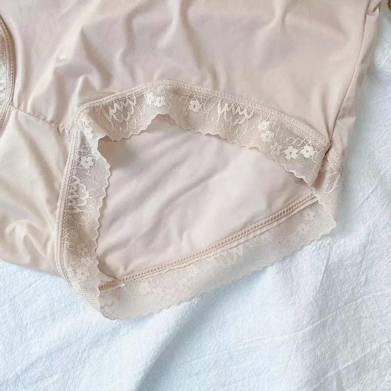 面膜冰絲無痕一片式女生內褲中高腰內褲 桑蠶絲檔部內褲超薄內褲-細節圖3