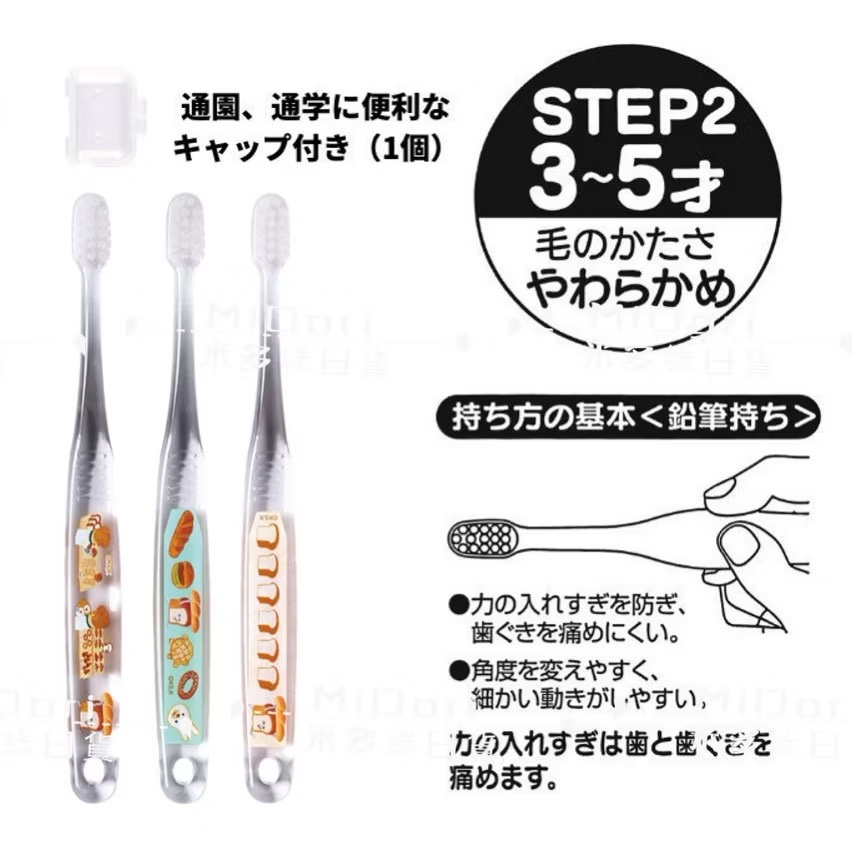Kaperle［現貨］日本 Skater 兒童幼兒牙刷 3入組 3-5歲 透明 麵包小偷 野貓軍團 汪汪隊 Tomica-規格圖4