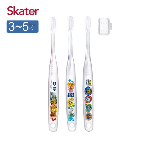 Kaperle［現貨］日本 Skater 兒童幼兒牙刷 3入組 3-5歲 透明 麵包小偷 野貓軍團 汪汪隊 Tomica-規格圖4