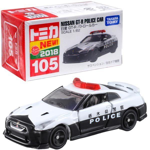 ★【TOMICA】多美小汽車 2018 105 Nissan GTR Police Car 警車 (車門可開)-細節圖3