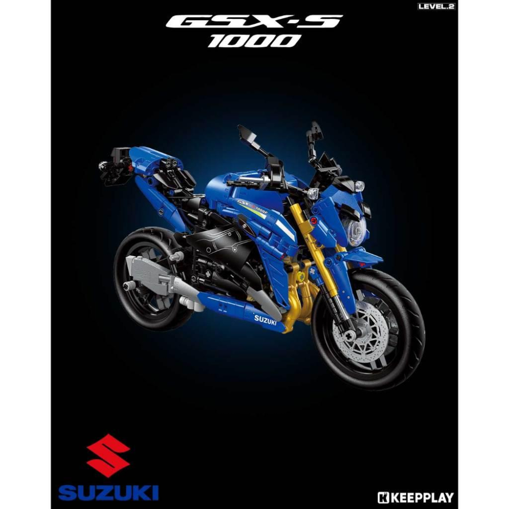KEEPPLAY 啟蒙積木 1/16 SUZUKI 鈴木 GSX-S1000 重機 逼真積木模型 QM32265-細節圖6