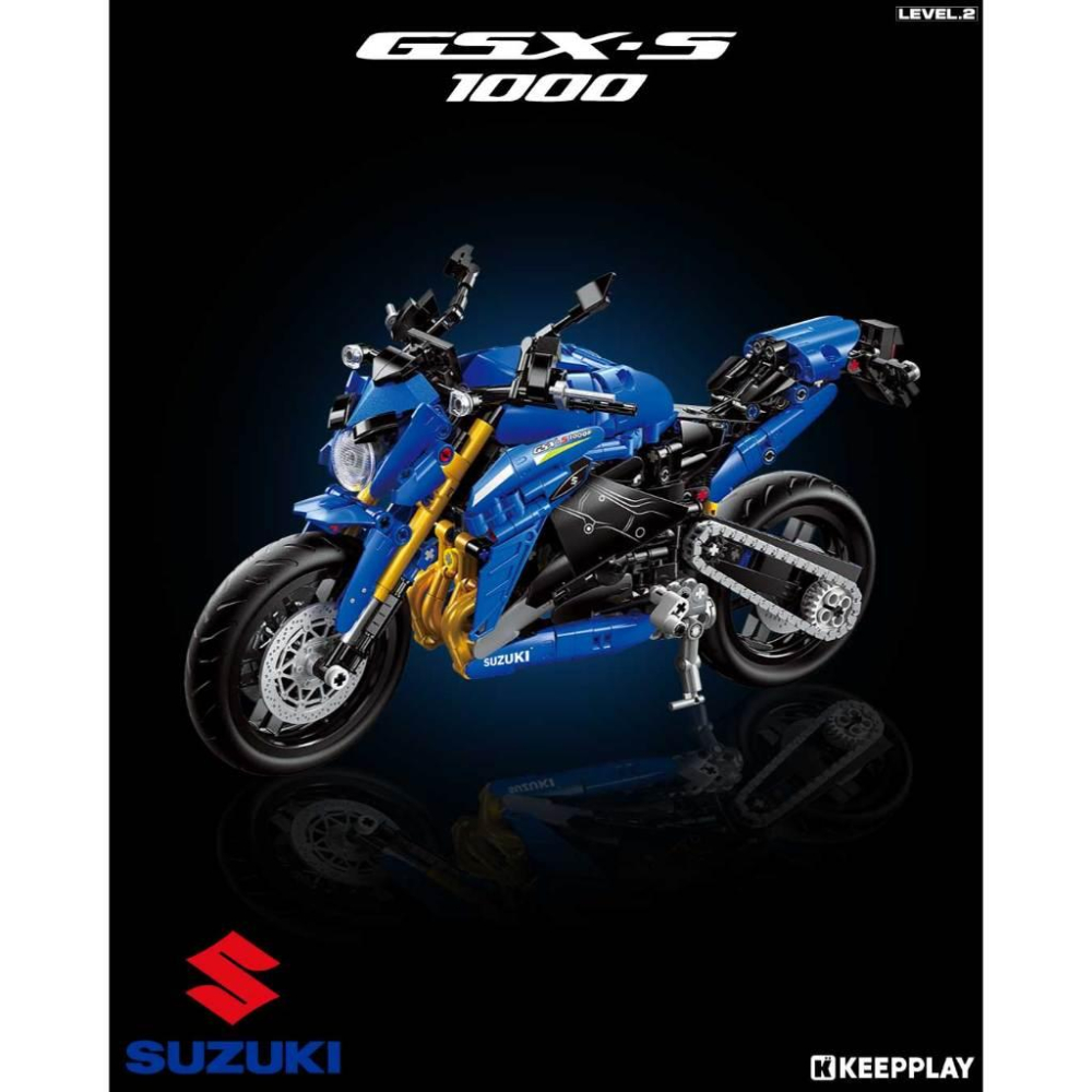 KEEPPLAY 啟蒙積木 1/16 SUZUKI 鈴木 GSX-S1000 重機 逼真積木模型 QM32265-細節圖7