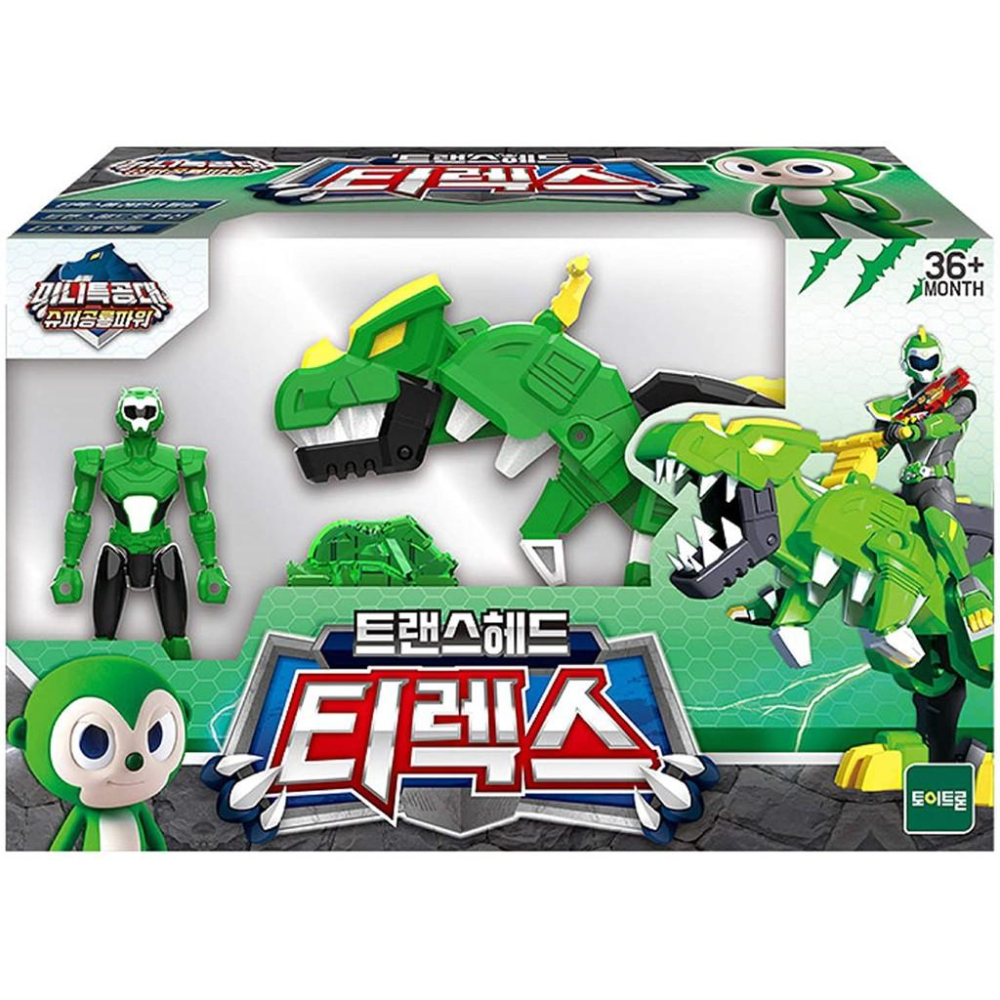 韓國正版 SAMG MINIFORCE 迷你特工隊 TRANS-HEAD T-REX 霸龍戰騎 SM32387-細節圖2