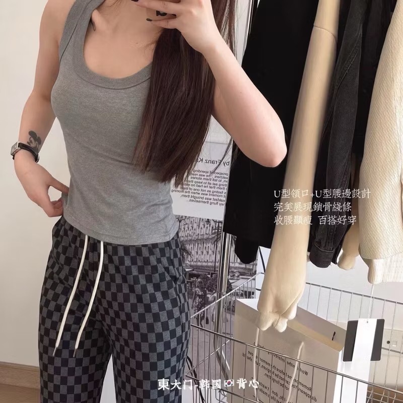 韓系坑條彈性打底背心～超彈性-細節圖4