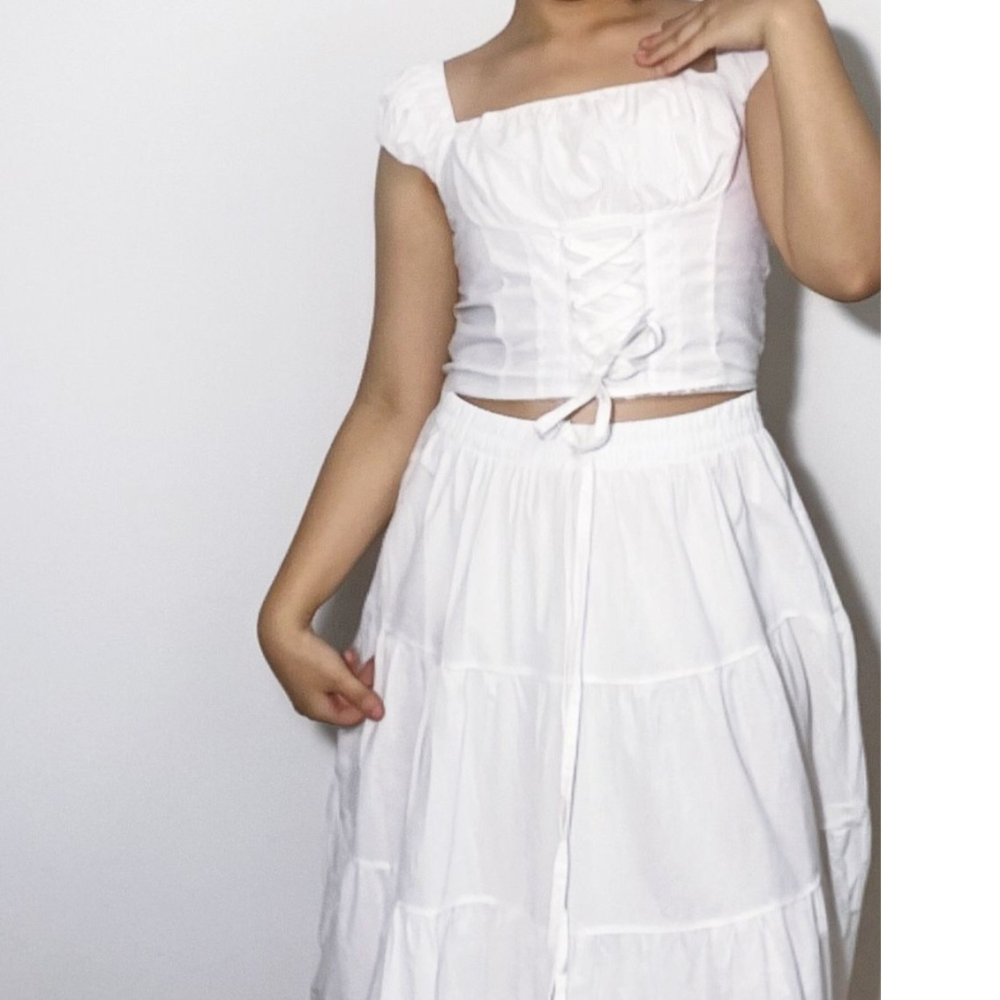 氛圍蕾絲長裙套裝 【福利品】-細節圖5