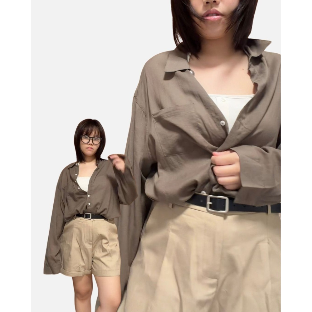 天絲亞麻防曬襯衫 【現貨】可以穿到2XL-細節圖2