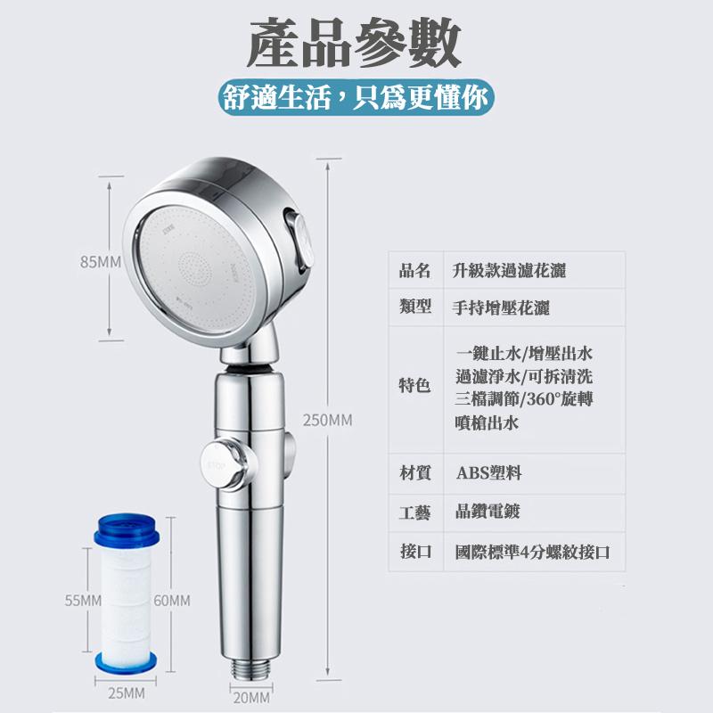 🔥台灣現貨🔥蓮蓬頭 一鍵止水 三段出水 蓮蓬頭 花灑 增壓 淋浴三段蓮蓬頭 沐浴 浴室 淋浴-細節圖7