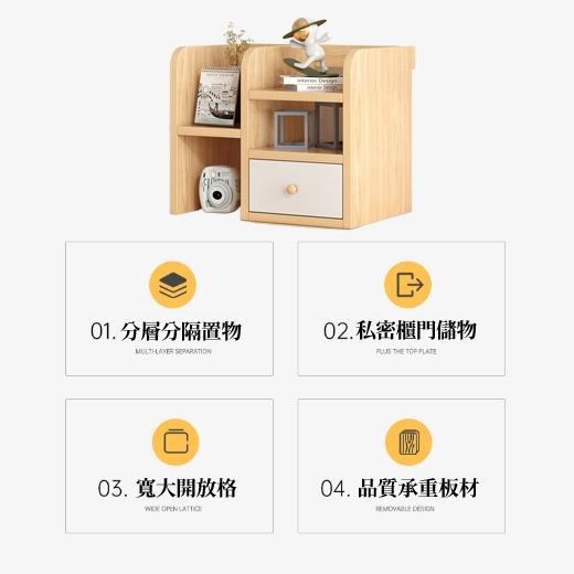 🔥台灣現貨🔥書架 桌上收納置物櫃 桌上書架 文具雜物收納 層架 置物架 電腦架 學生 簡易 多層-細節圖5