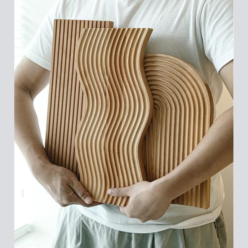 🔥台灣現貨🔥木質托盤 杯墊 水波紋托盤 雜物收納盤 果盤 香薰收納盤 波浪盤 攝影拍照道具 北歐風 拍攝道具-細節圖5