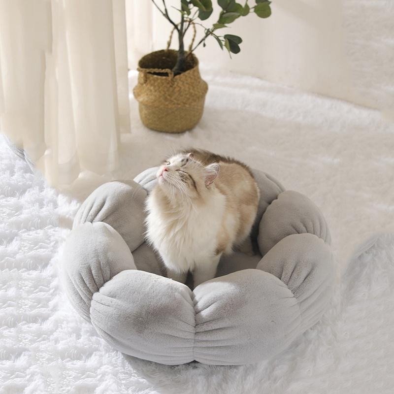 🔥台灣現貨🔥寵物窩 花朵寵物 絨毛窩 貓窩 狗窩 寵物床 寵物窩 貓睡窩 貓睡床-細節圖7