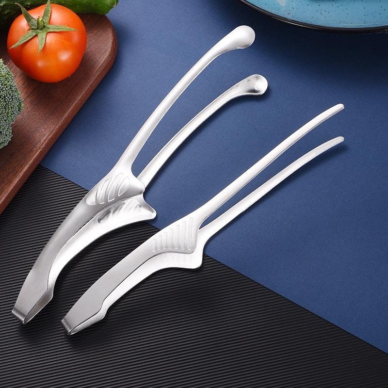 🔥台灣現貨🔥 韓式不銹鋼烤肉夾 燒烤夾 料理夾 食物夾 食品夾 牛角夾 不銹鋼夾 廚房用具 露營夾 304不鏽鋼夾-細節圖4
