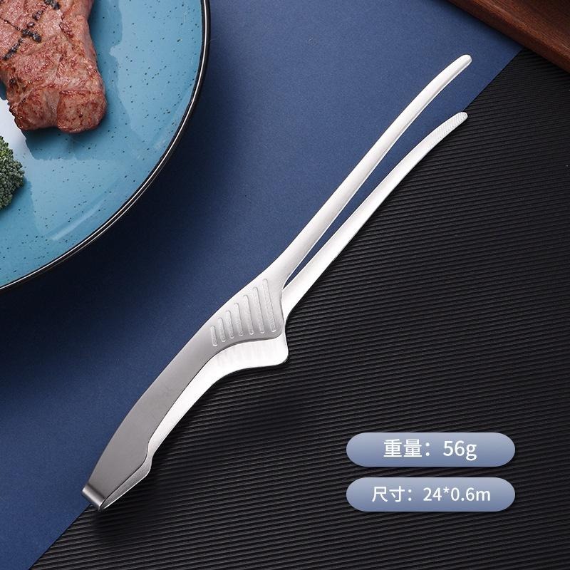 🔥台灣現貨🔥 韓式不銹鋼烤肉夾 燒烤夾 料理夾 食物夾 食品夾 牛角夾 不銹鋼夾 廚房用具 露營夾 304不鏽鋼夾-細節圖6