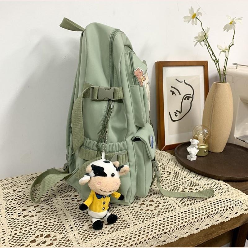 【台灣現貨】後背包 韓版休閒大容量雙肩包 新款書包 大容量 休閒 男/女包 熊熊 背包 學生背包 學生後背包-細節圖5