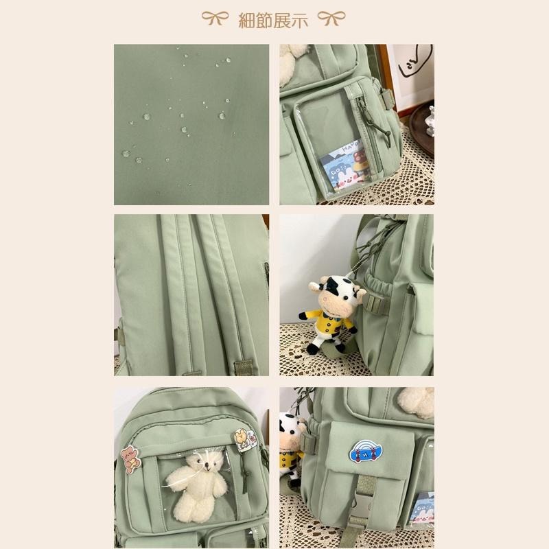 【台灣現貨】後背包 韓版休閒大容量雙肩包 新款書包 大容量 休閒 男/女包 熊熊 背包 學生背包 學生後背包-細節圖9