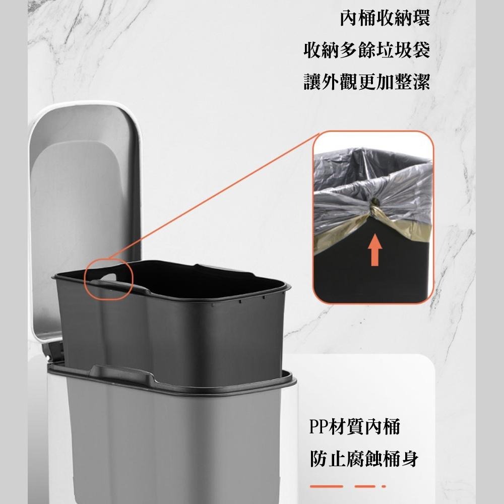 🔥台灣現貨🔥不鏽鋼垃圾桶 廁所垃圾桶 垃圾桶 垃圾桶腳踏 垃圾桶大容量 垃圾桶北歐 緩降垃圾桶-細節圖6