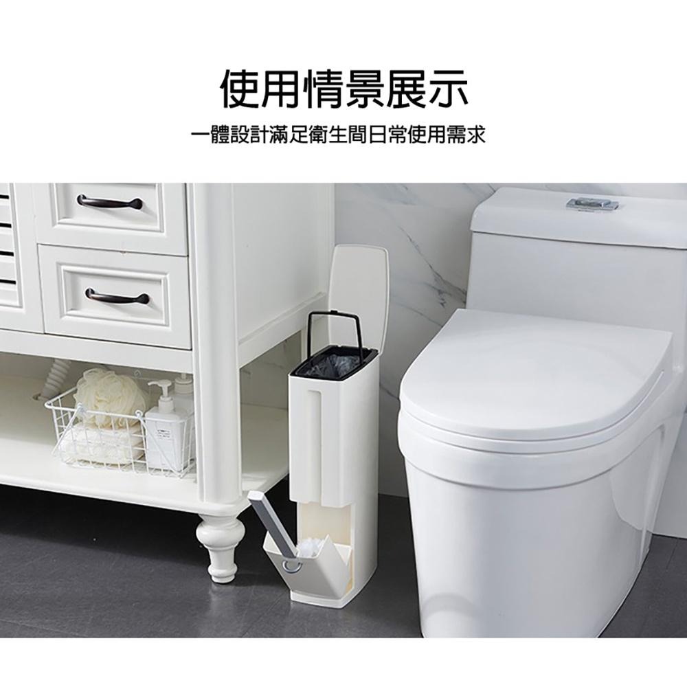 🔥台灣現貨🔥三合一馬桶刷組 創意隱藏式馬桶刷垃圾桶組 智能垃圾桶 清潔刷 馬桶刷 垃圾桶 多功能馬桶刷收納組合-細節圖3