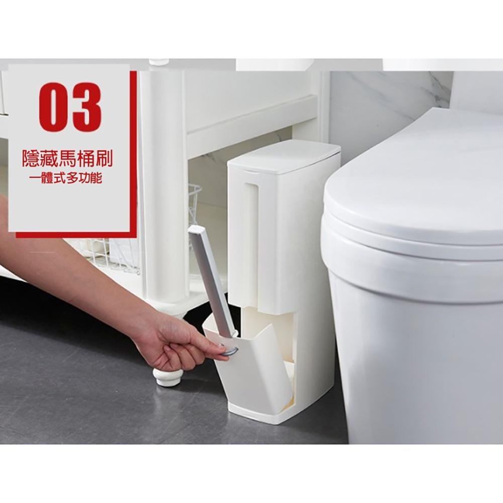 🔥台灣現貨🔥三合一馬桶刷組 創意隱藏式馬桶刷垃圾桶組 智能垃圾桶 清潔刷 馬桶刷 垃圾桶 多功能馬桶刷收納組合-細節圖6