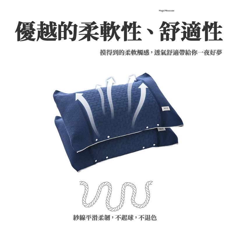 🔥台灣現貨🔥枕頭巾 卡扣式三層紗枕巾 枕套 枕頭套 舒適枕巾 枕巾 加厚三層棉紗 枕巾 吸汗枕巾-細節圖4