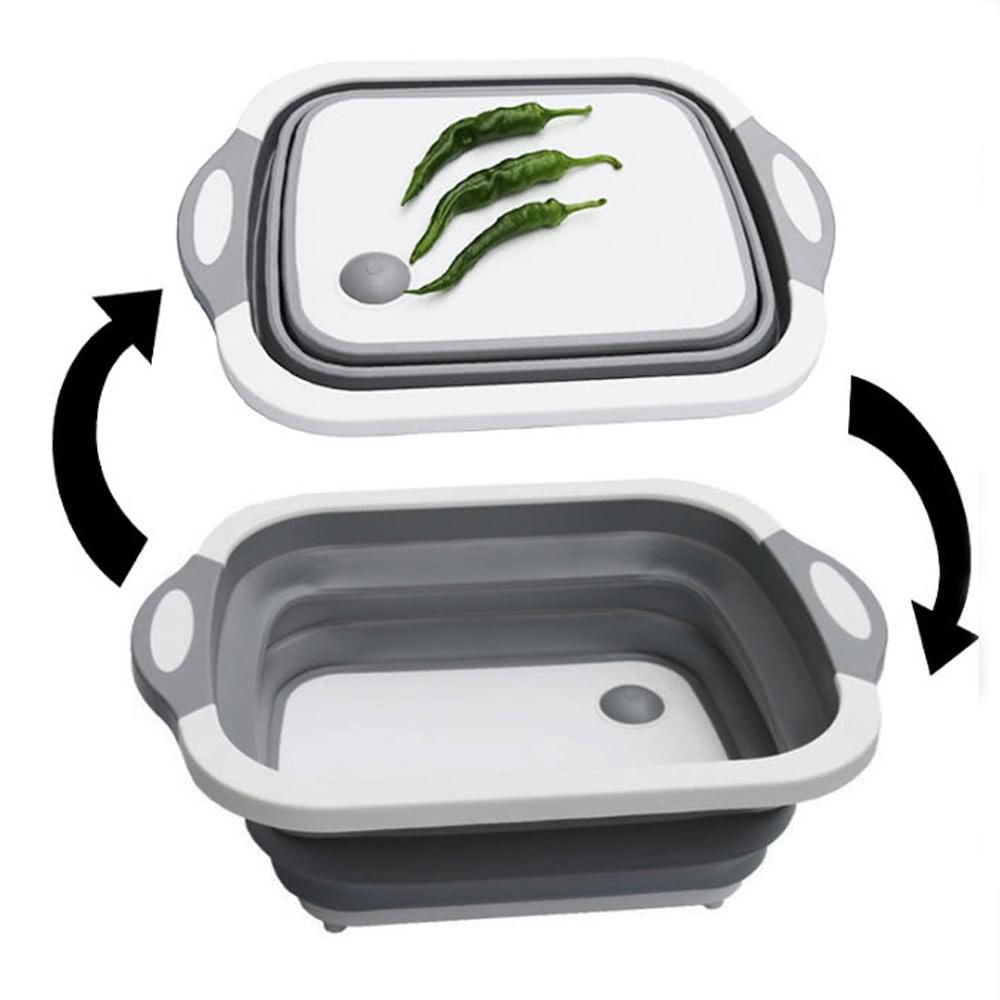 🔥台灣現貨🔥摺疊便攜 折疊砧板多功能瀝水盆 瀝水籃 露營瀝水藍 多功能折疊瀝水藍 旅行戶外 洗菜籃 瀝水盆 多功能折疊-細節圖6