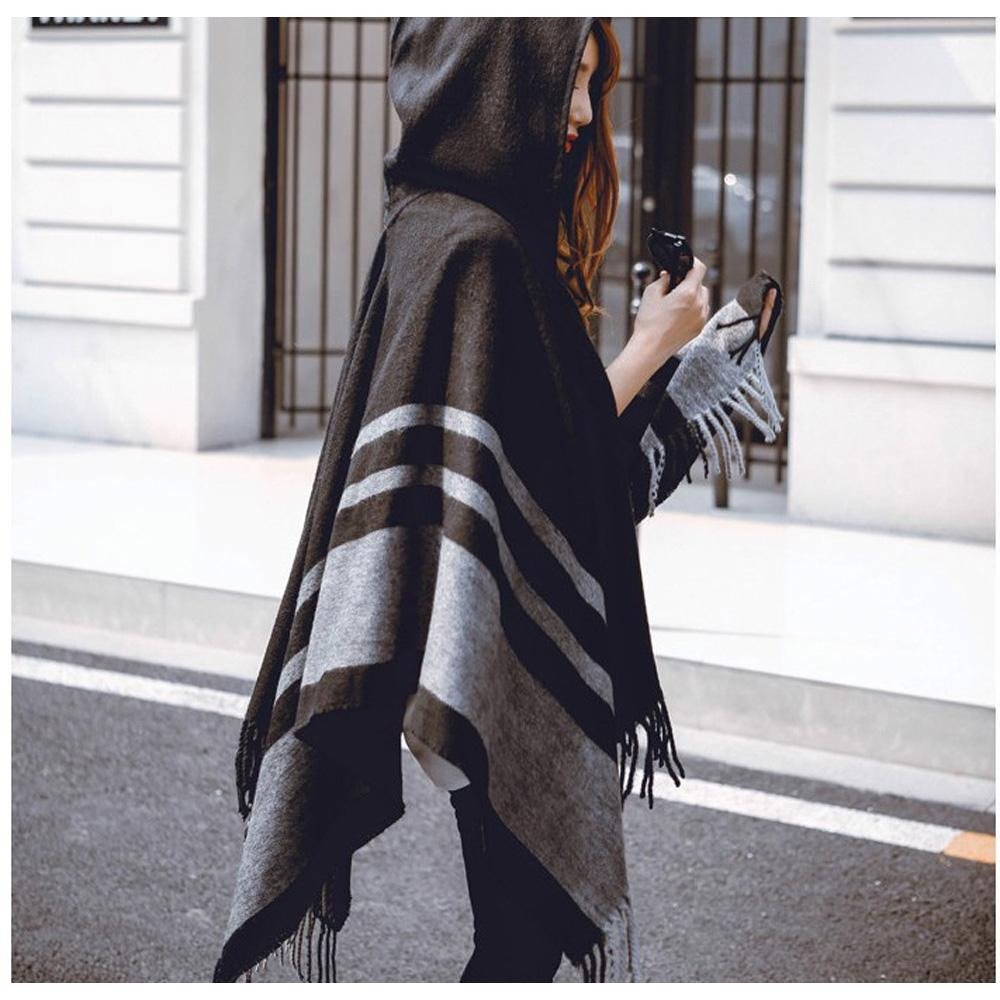 🔥台灣現貨🔥披肩 圍巾 秋冬保暖 仿羊披肩 披肩斗篷披肩圍巾 披肩圍巾 保暖圍巾 保暖披肩 保暖 防風 造型披肩-細節圖2