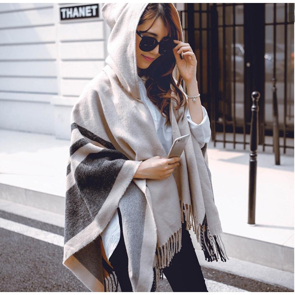 🔥台灣現貨🔥披肩 圍巾 秋冬保暖 仿羊披肩 披肩斗篷披肩圍巾 披肩圍巾 保暖圍巾 保暖披肩 保暖 防風 造型披肩-細節圖5