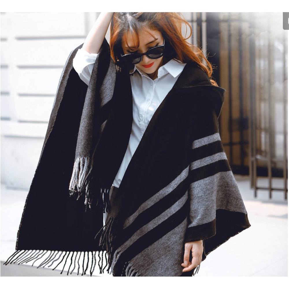 🔥台灣現貨🔥披肩 圍巾 秋冬保暖 仿羊披肩 披肩斗篷披肩圍巾 披肩圍巾 保暖圍巾 保暖披肩 保暖 防風 造型披肩-細節圖6