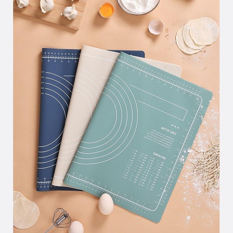 【台灣現貨】揉麵墊 擀麵棍 硅膠莫蘭迪色烘培揉麵墊 食品級 桿麵墊 烘焙墊 帶刻度擀麵墊 烘焙用具 麵包 吐司-細節圖2