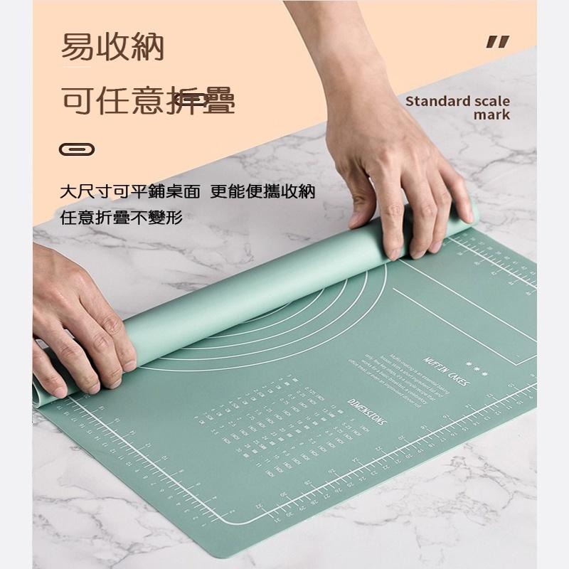 【台灣現貨】揉麵墊 擀麵棍 硅膠莫蘭迪色烘培揉麵墊 食品級 桿麵墊 烘焙墊 帶刻度擀麵墊 烘焙用具 麵包 吐司-細節圖6