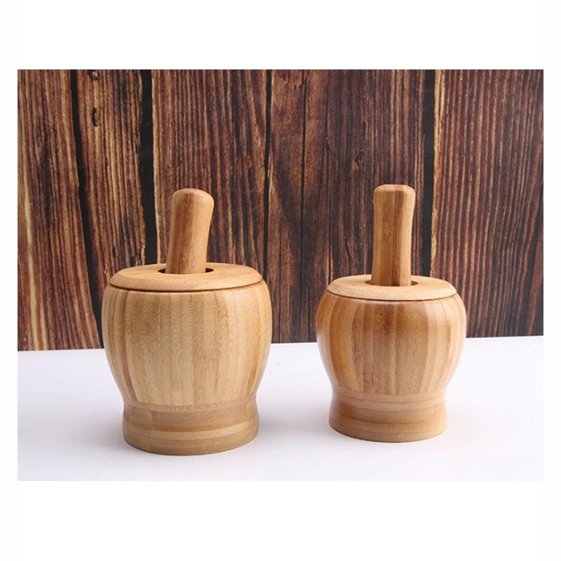 【台灣現貨】搗攪蒜器 蒜神器竹質搗蒜頭器帶蓋 搗藥缽 食材切碎 攪蒜碎機 藥材磨粉搗藥罐 壓蒜研磨器 傳統搗碎罐 搗蒜器-細節圖7