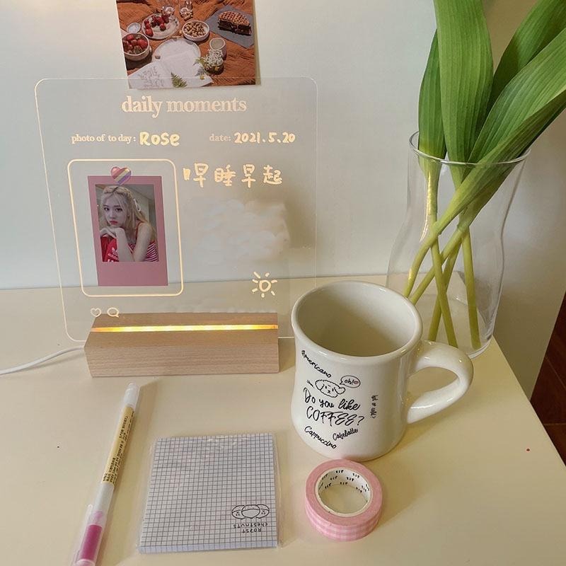 【台灣現貨】留言板 發光留言板 壓克力記事板 塗鴉板 手寫板 記事板 小夜燈 禮物-細節圖6