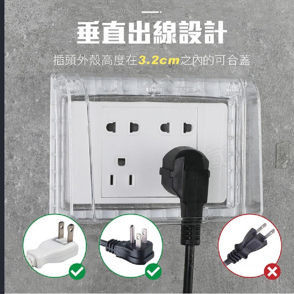 【隔日到貨🔥用電安全】插座防水防塵蓋 浴室廚房適用 插座防護盒 背膠安裝 插座保護蓋 插座防水蓋 插頭保護蓋 百寶袋-細節圖6