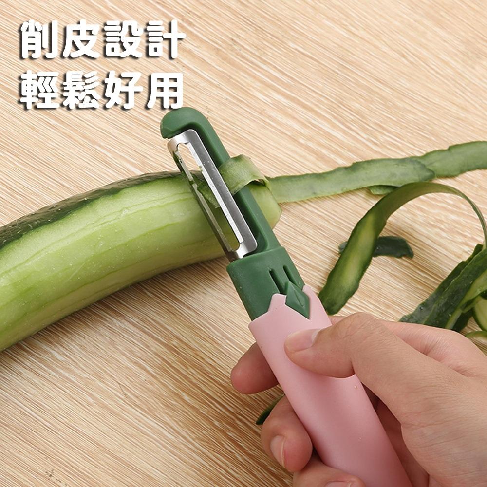 🔥隔日到貨🔥二合一水果刀  顏色隨機 多功能水果刀 刀具 削皮刀 刨絲 削皮刀 削皮器 蔬果刀 切片刀-細節圖2