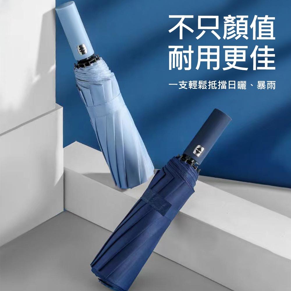 【台灣現貨🔥】自動摺疊傘 24骨自動傘 黑膠防曬 自動摺疊傘 抗風 防曬 降溫 加大自動傘  雨傘 反向傘-細節圖4