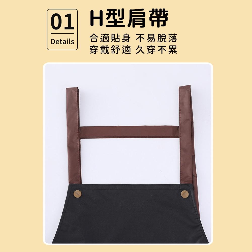 【台灣現貨🔥】工作圍裙 日式圍裙 日系風圍裙 烘焙 圍裙 咖啡圍裙 工作圍裙 廚房圍裙 防水 防油-細節圖5