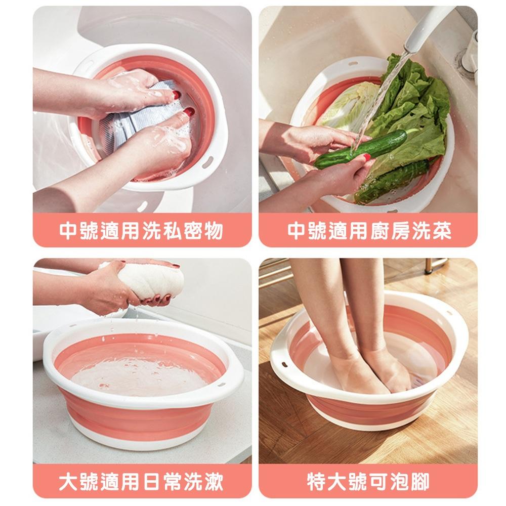 🔥台灣現貨🔥摺疊洗臉盆 矽膠盆 折疊盆子 伸縮水盆 泡腳桶 折疊水桶 臉盆 伸縮折疊 摺疊臉盆 折疊水盆 洗衣盆 洗臉盆-細節圖3