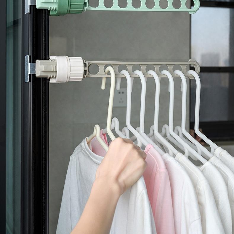 【台灣現貨🔥】5孔晾衣架 晾曬 室內 窗戶 防滑 宿舍 租屋 窗框衣架 衣架 窗框曬衣架 曬衣神器 室內曬衣架 宿舍晾衣-細節圖7