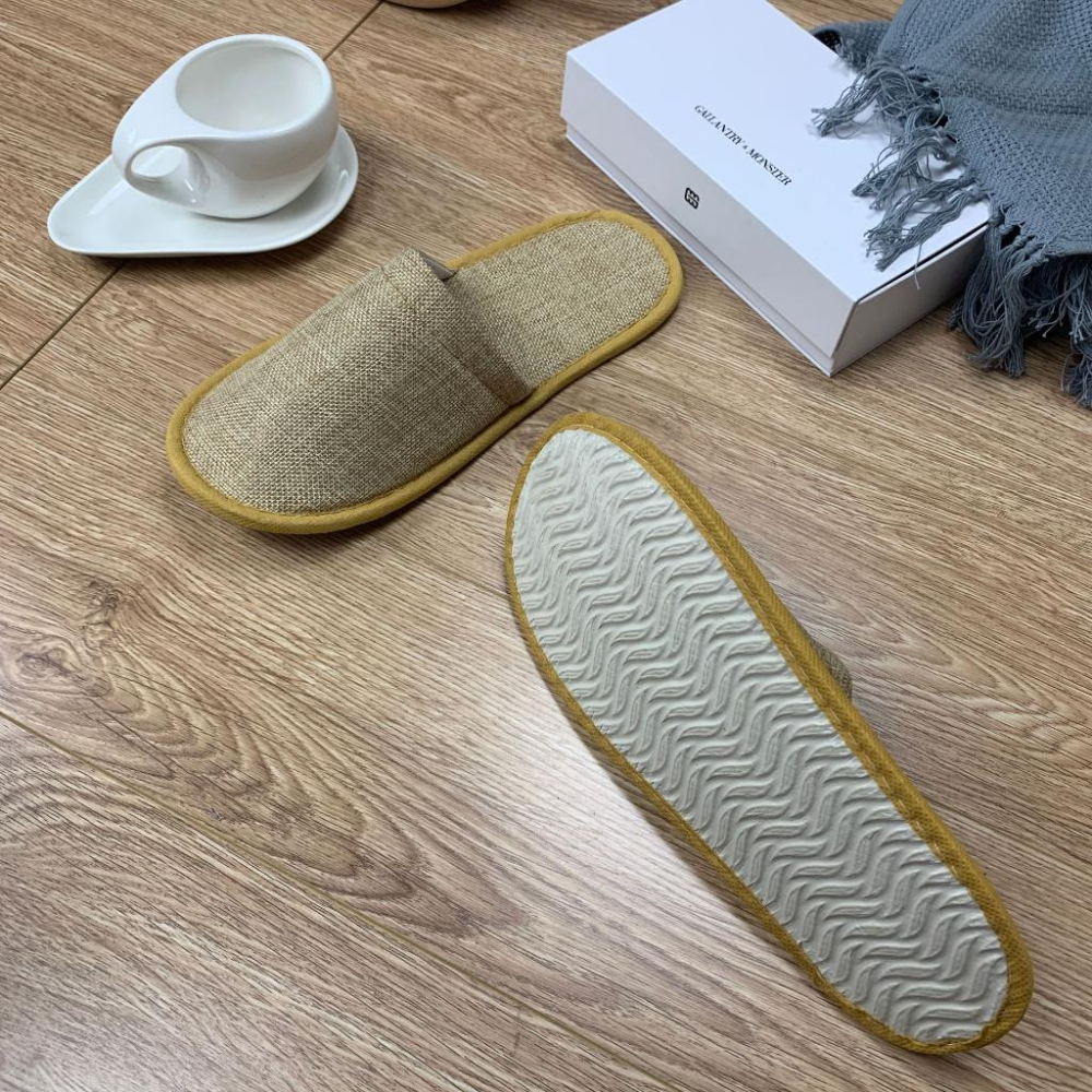 【現貨 免運🔥亞麻款拖鞋】拖鞋 加厚拖鞋 飯店拖鞋 拋棄式拖鞋 一次性 旅遊 待客拖鞋 客人拖鞋 賓館旅遊拖鞋-細節圖4