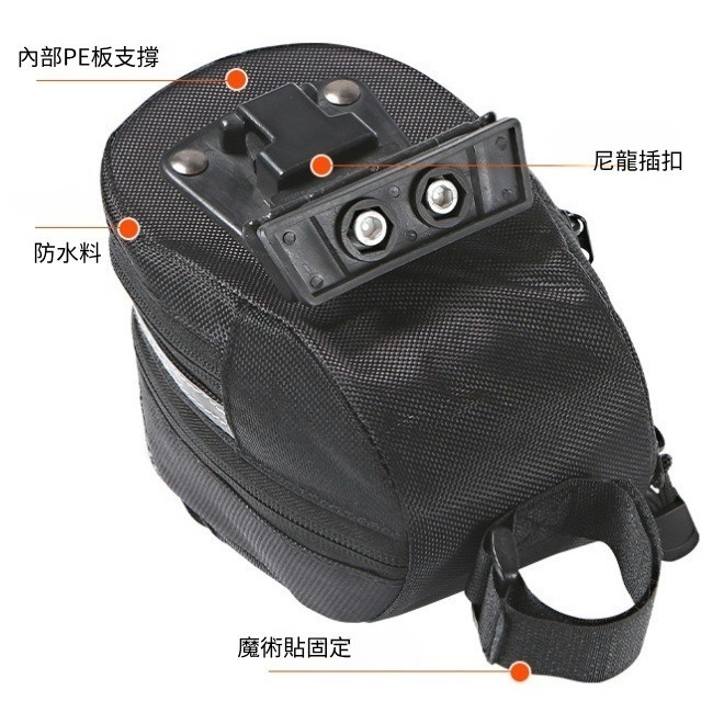 DG 快拆式後坐墊包 X-FREE快拆式後座墊包 多功能自行車尾包車尾包 可掛後燈坐後包 自行車包 座墊包 坐墊包-細節圖6